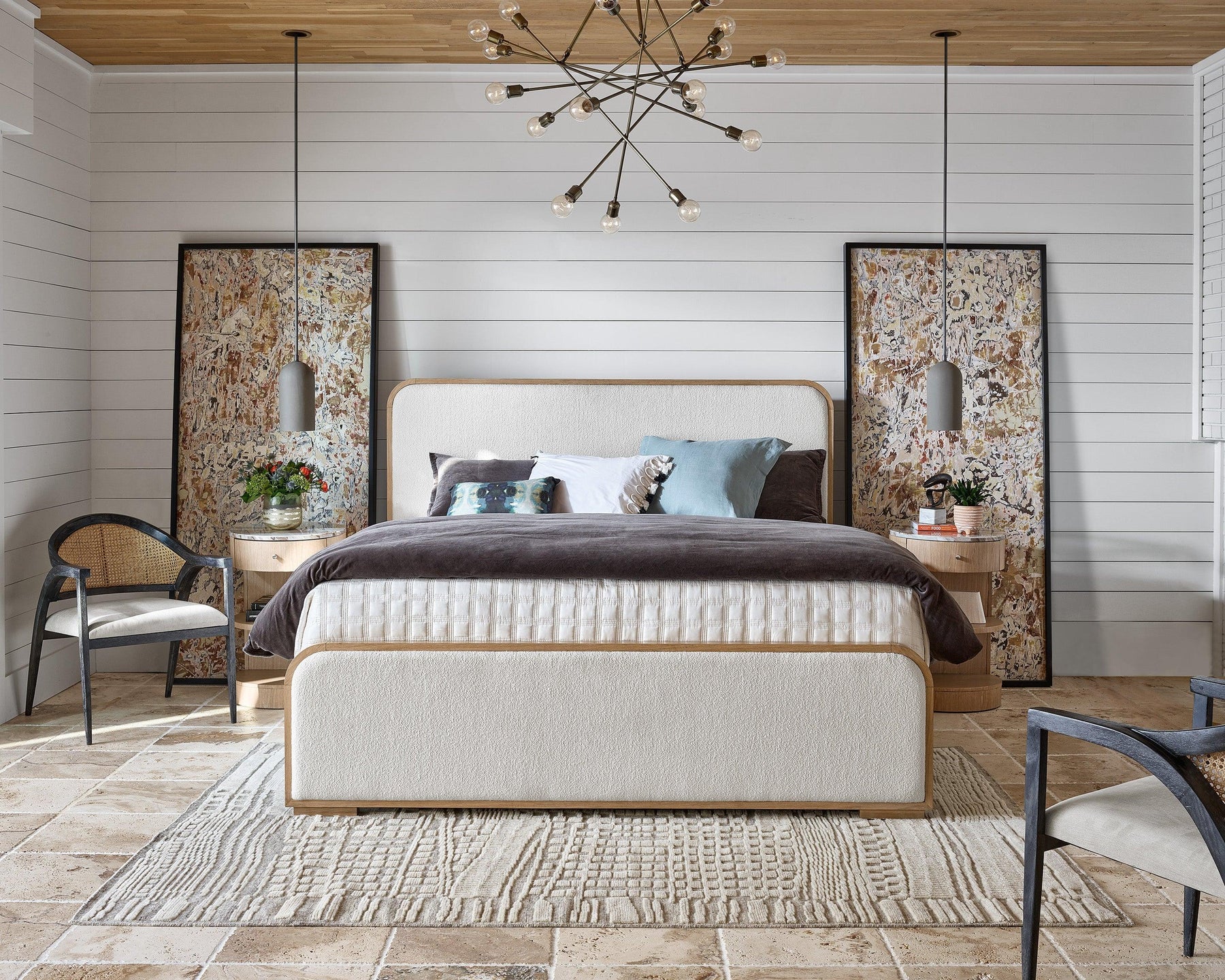 Modern Nomad Upholstered Panel Bed