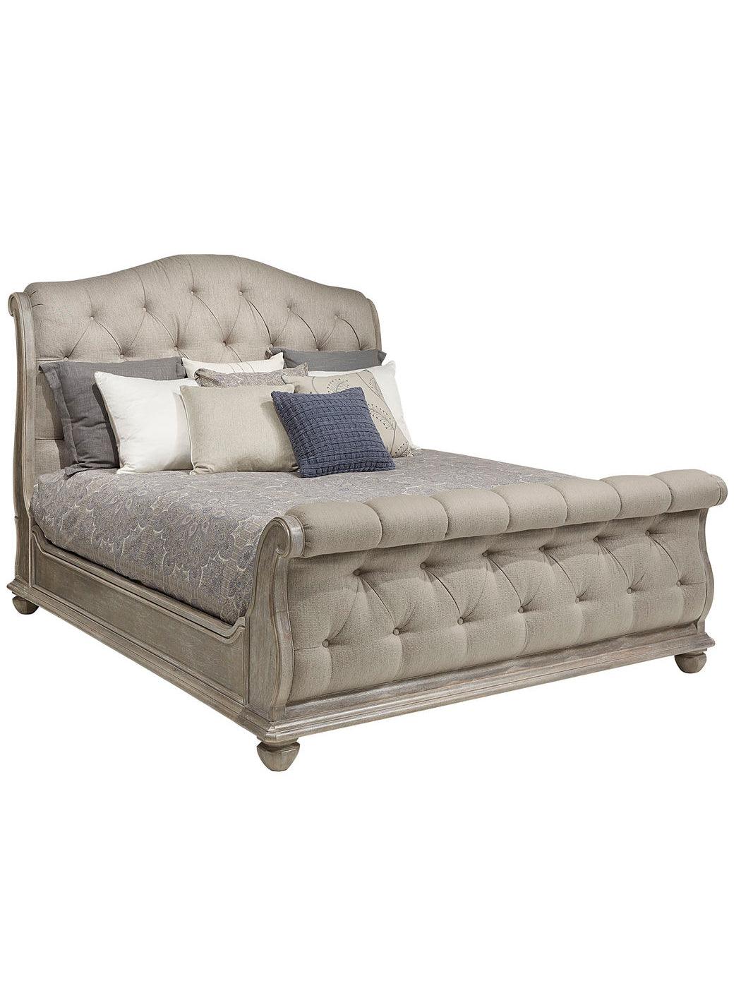 Summer Creek Shoals Upholstered Tufted Sleigh Bed