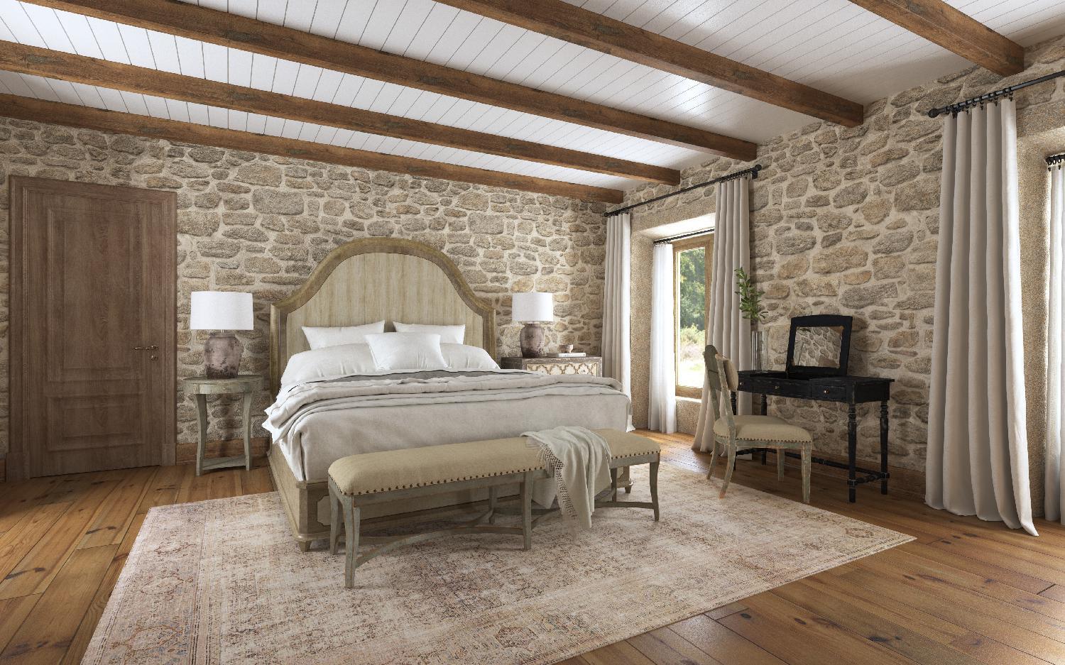 Alfresco Lauro Panel Bed with Metal