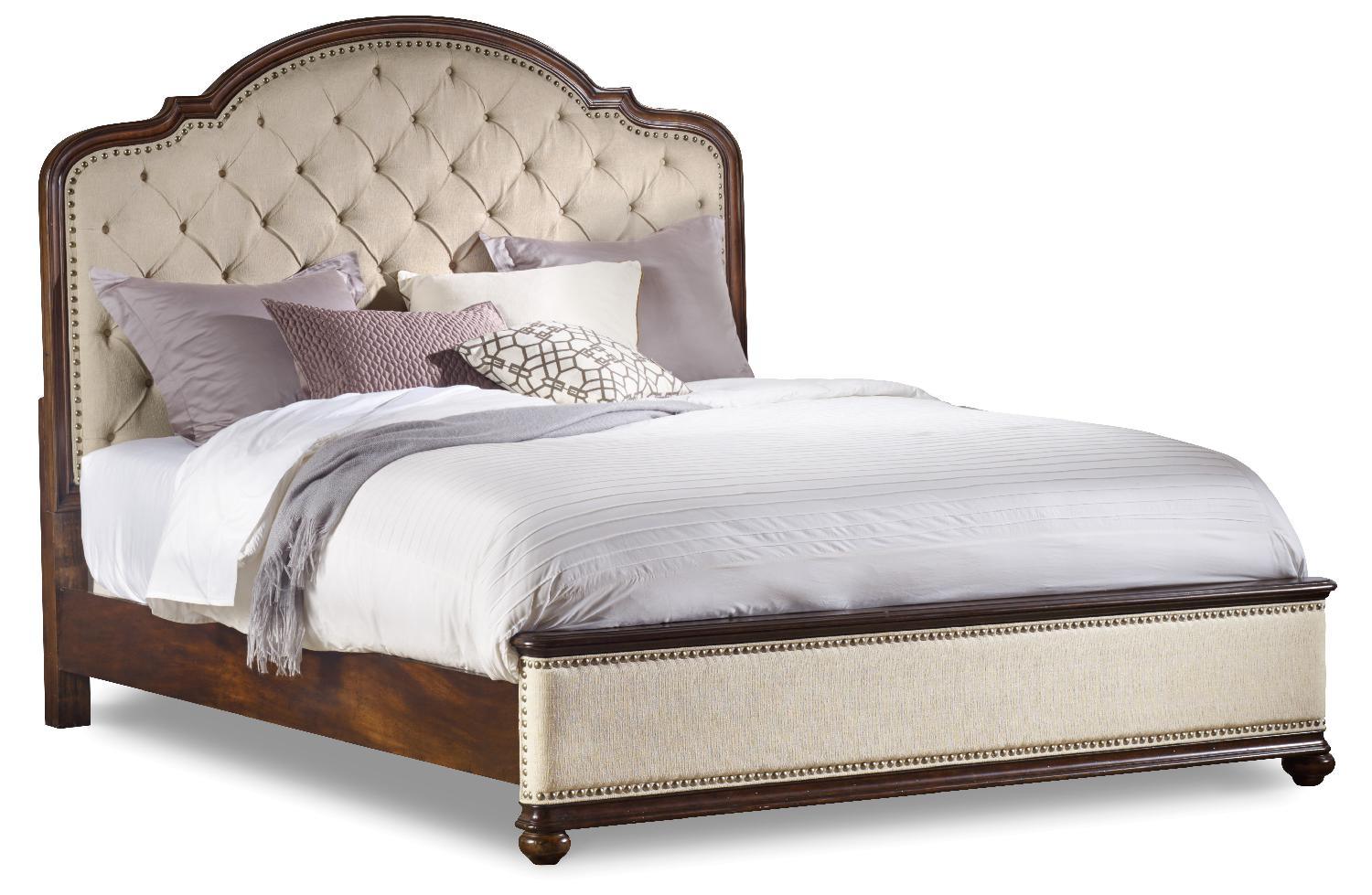Leesburg Upholstered Bed with Wood Rails
